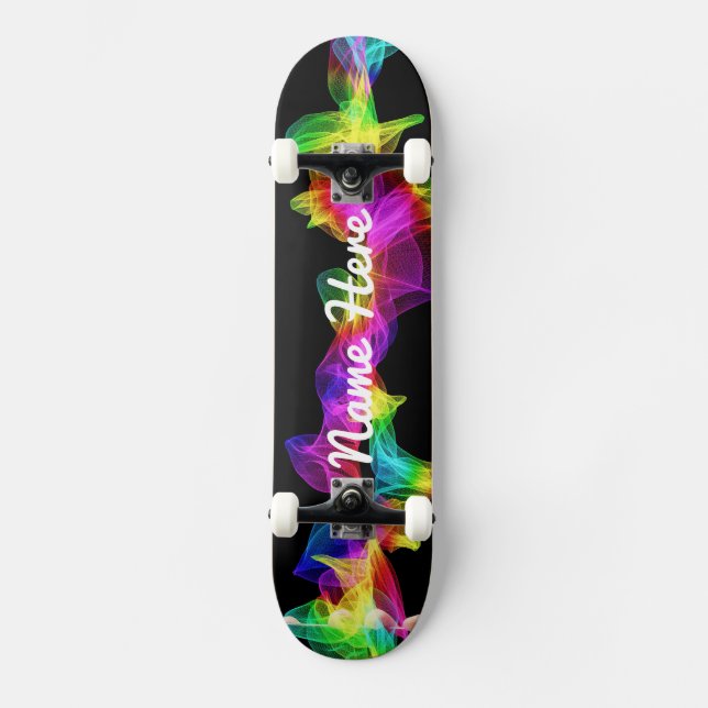 Personalize Your Own Colorful Abstract Skateboard (Front)