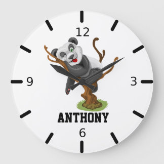 Personalize Your Own Cute Baby Panda Large Clock