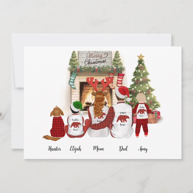Personalizeable Custom Family Portrait Holidays  Invitation (Front)