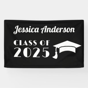 PersonalizeBlack and White Graduation  Banner