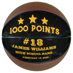 Personalized 1000 Points Marble Gift for Players Basketball