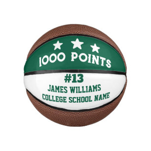 Personalized 1000 Points Marble  Gift for Players  Mini Basketball