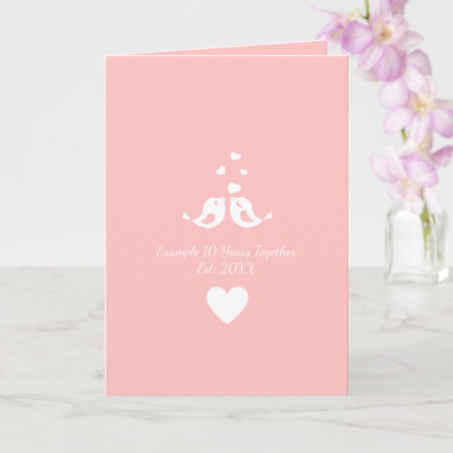 Personalized 10 Years Together Anniversary Card (Orchid)