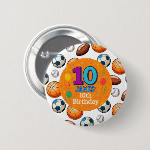 Personalized 10th Birthday Celebration Pin 