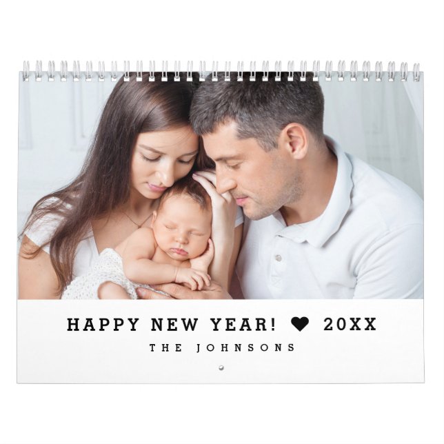 Personalized 12 Month Custom family Photos Calendar (Cover)