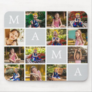 Personalized 12 Photo Collage with Custom Text Mouse Mat