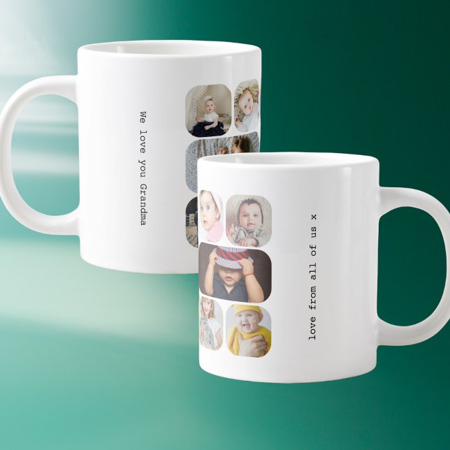 Personalized 13 Photos and Text Large Coffee Mug (Creator Uploaded)