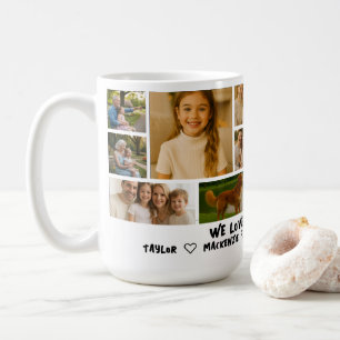 Personalized 14 Photo Template Collage and Text  Coffee Mug