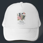 Personalized 15th Birthday Quinceanera Floral Trucker Hat<br><div class="desc">Cute modern yet elegant Quinceañera Mis Quince Anos birthday party matching apparel that would look good in the photos. Featuring a rustic floral olive green and pink colors design and template that can be easily edited and the text replaced with your own details by clicking the "Personalize" button. For further...</div>