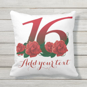 Personalized 16th 16 custom text Pillow
