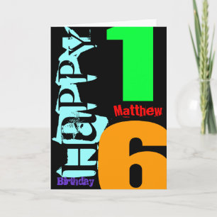 Personalized 16th Birthday POP Greeting Card