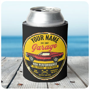 Personalized 1967 Fastback Red Classic Car Garage Can Cooler