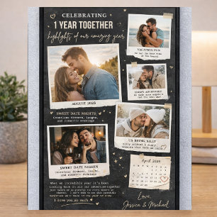 Personalized 1 Year Anniversary Photo Collage Poster