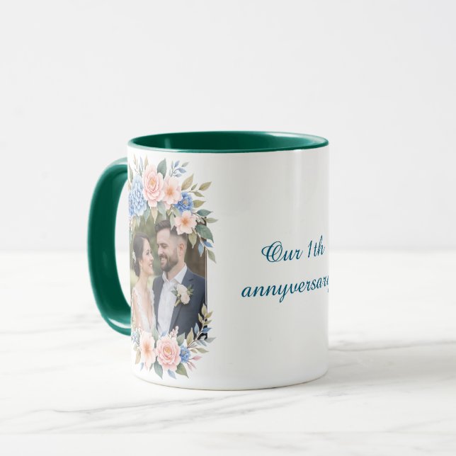 Personalized 1st Anniversary Photo Mug (Front Left)