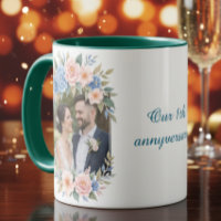 Personalized 1st Anniversary Photo Mug