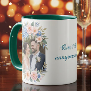 Personalized 1st Anniversary Photo Mug