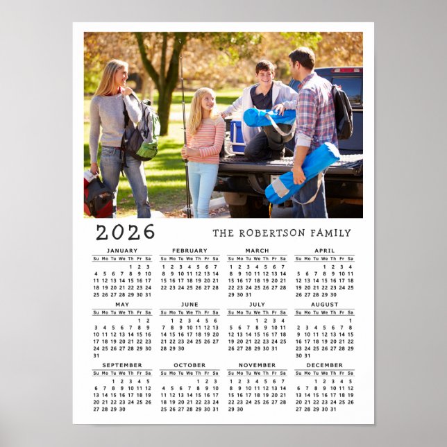 Personalized 2021 Family Photo Calendar Poster (Front)