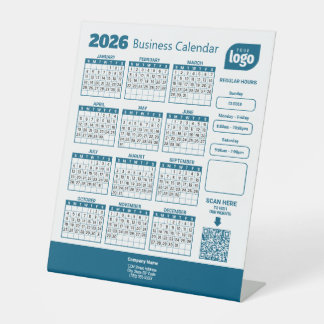 Personalized 2026 Business Calendar Pedestal Sign