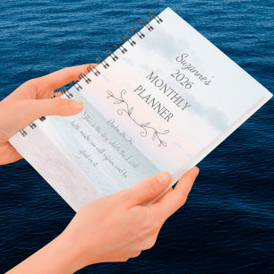 Personalized 2026 Ocean Beach Psalms Bible Verse Planner
