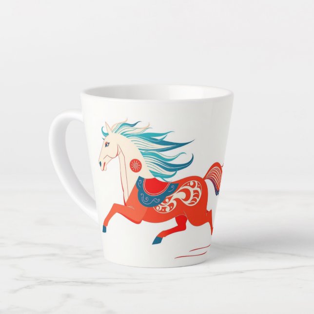 Personalized 2026 Year Of The Horse Birthday Latte Mug (Left Angle)