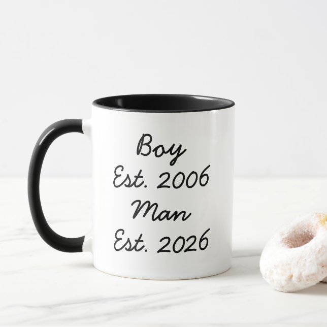 Personalized 20th Birthday Mug for Him (With Donut)