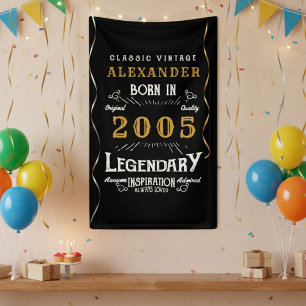 Personalized 21st Birthday 2005 Vintage Legend Banner