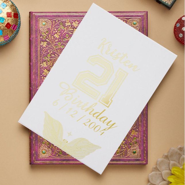 Personalized 21st Birthday gold typography  Guest Book (Creator Uploaded)