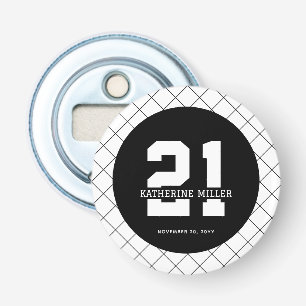 Personalized 21st Birthday Modern and Elegant   Bottle Opener