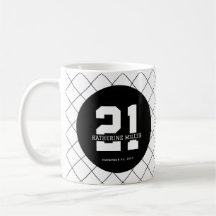 Personalized 21st Birthday Modern and Elegant Coffee Mug