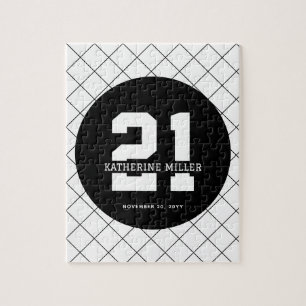 Personalized 21st Birthday Modern and Elegant   Jigsaw Puzzle