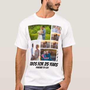 Personalized 25 Year Anniversary 7 Photo collage T-Shirt