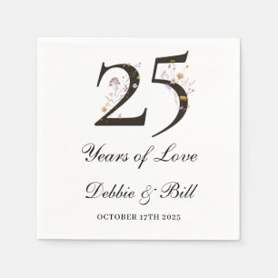 Personalized 25th Anniversary Party cocktail Napkin