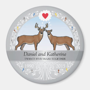 Personalized 25th Wedding Anniversary, Buck & Doe Magnet