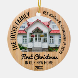 Personalized 2 Photo Christmas First Home 2021 Ceramic Tree Decoration