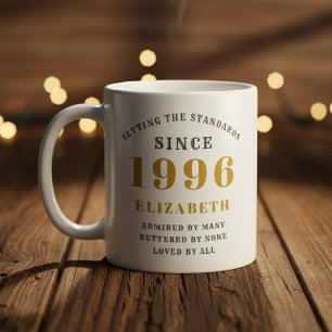 Personalized 30th Birthday 1996 Add Name Elegant Coffee Mug