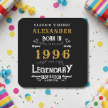Personalized 30th Birthday 1996 Vintage Legend Square Paper Coaster<br><div class="desc">A personalized classic paper coaster design for that birthday celebration for somebody born in 1996 and turning 30. Add the name to this vintage retro style black, white and gold design for a custom birthday gift. Easily edit the name and year with the template provided. A wonderful custom black birthday...</div>