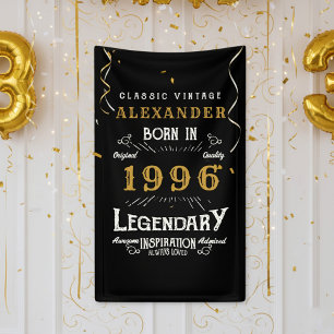 Personalized 30th Birthday Born 1996 Retro Party Banner