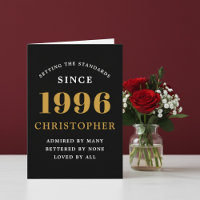Personalized 30th Birthday Born 1996 Vintage Black