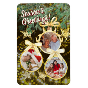 Personalized 3 Photos Ornaments - Magnet