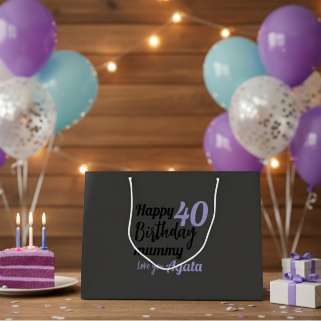 Personalized 40th Birthday Gift Bag for Mom  (Creator Uploaded)