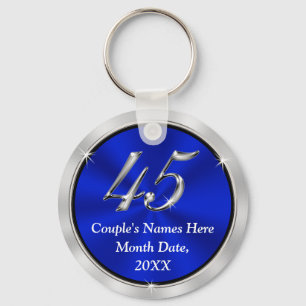 Personalized 45th Anniversary Favors, Keychains