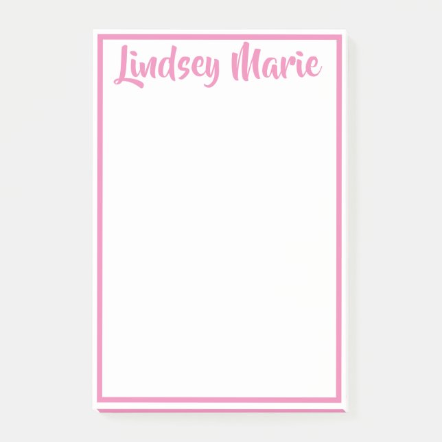 PERSONALIZED 4" x 6" name Post-It notes (Front)
