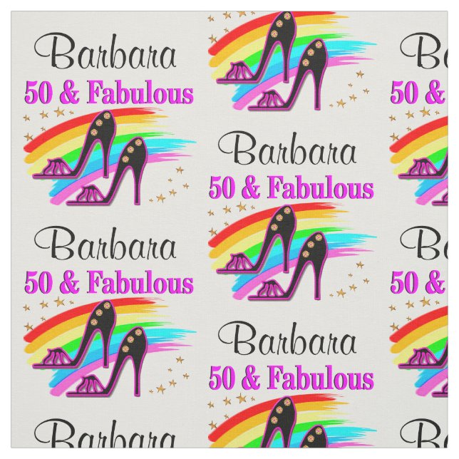 PERSONALIZED 50 AND FABULOUS FABRIC (Swatch)