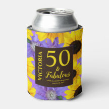 Personalized 50 & Fabulous Sunflower & Purple