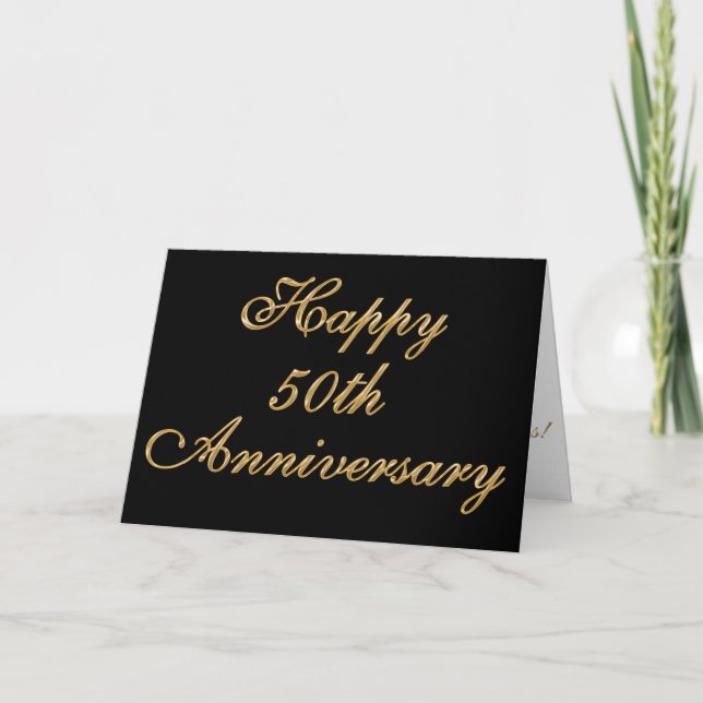 Personalized 50th Anniversary Card with YOUR TEXT (Front)
