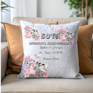 Personalized 50th Anniversary golden Wedding Cushion