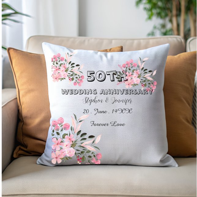 Personalized 50th Anniversary golden Wedding Cushion (Creator Uploaded)