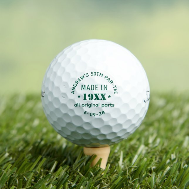 Personalized 50th Birthday Golf Balls (Insitu Tee)