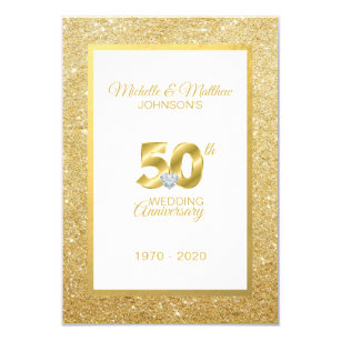 50th Wedding Anniversary Invitations Announcements Zazzle Uk