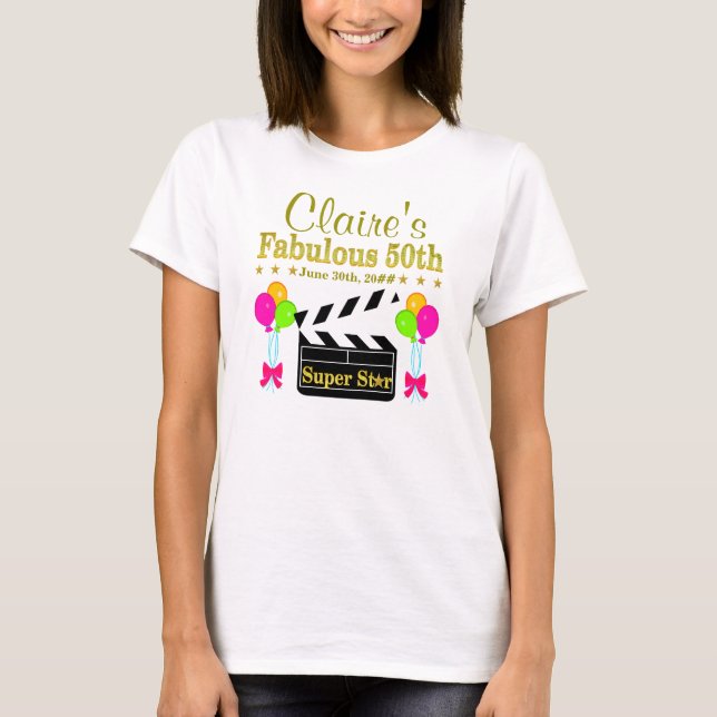 PERSONALIZED 50TH SUPER STAR BIRTHDAT TEE (Front)